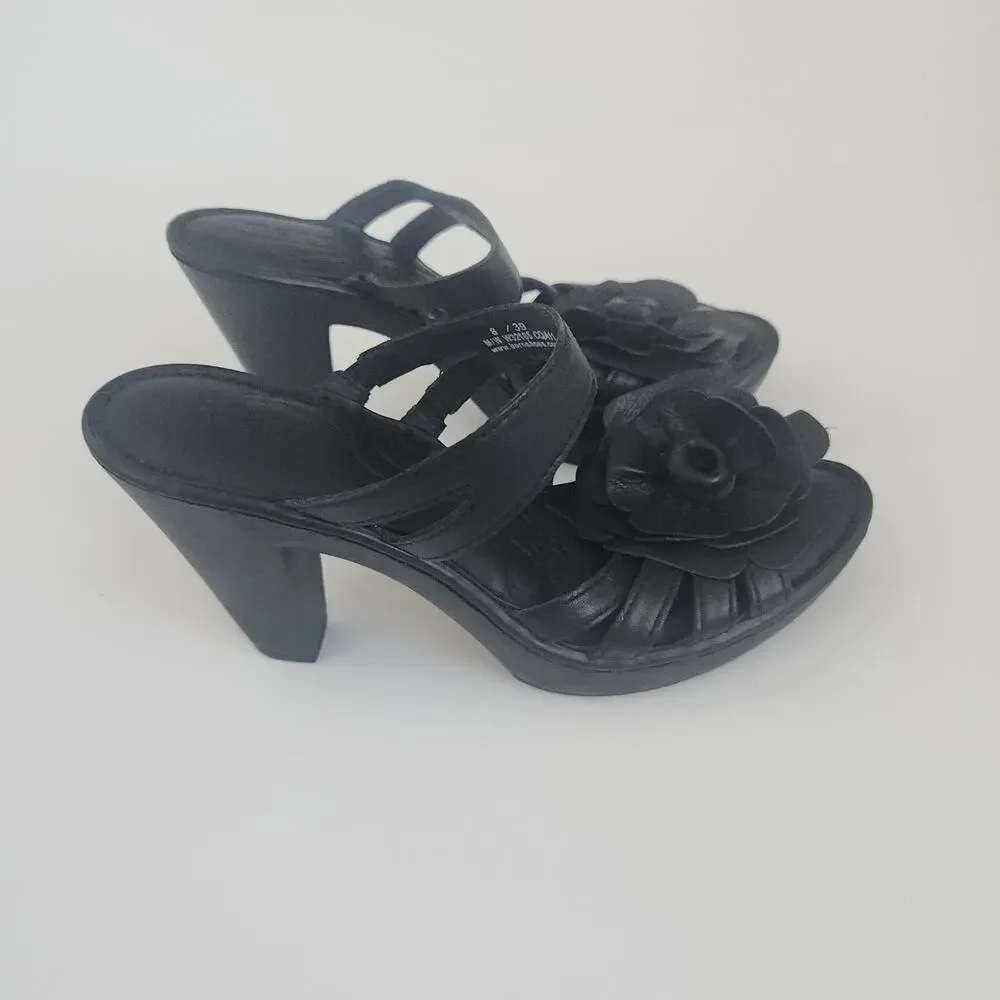 Born Flower Leather Sandals Black - Picture 7 of 10